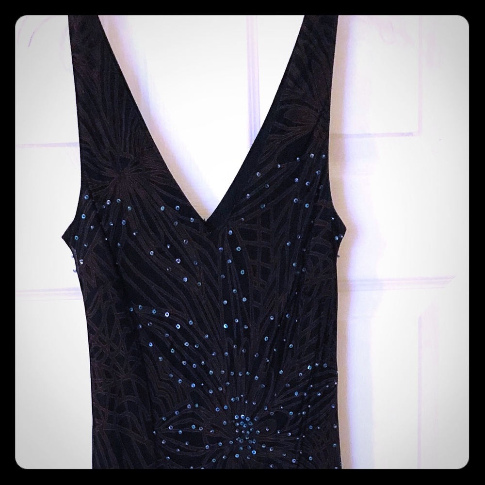 Eva Blue cocktail black and brown dress, sz6